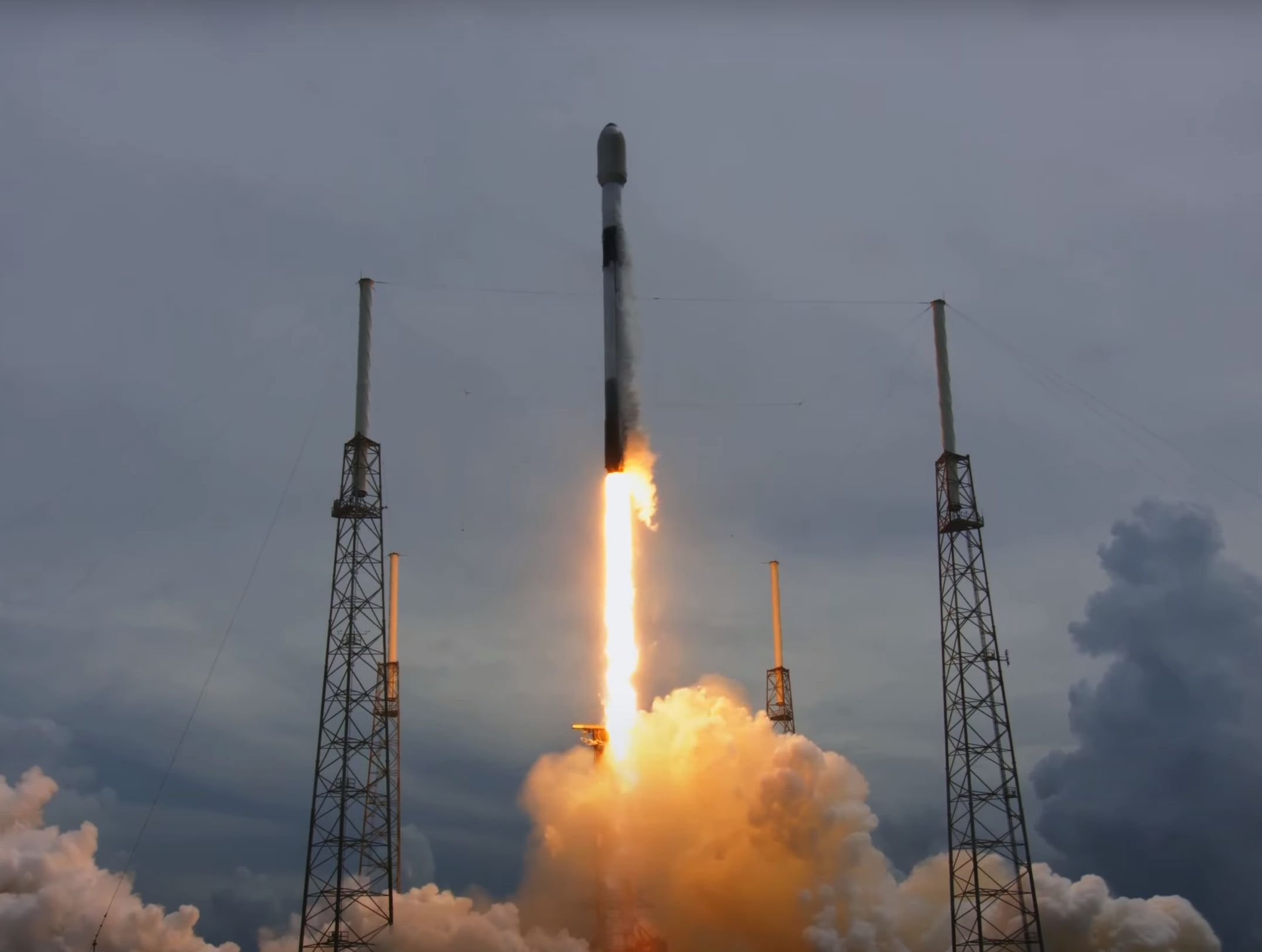 Falcon 9 Transporter-2 liftoff. Image courtesy: SpaceX webcast.